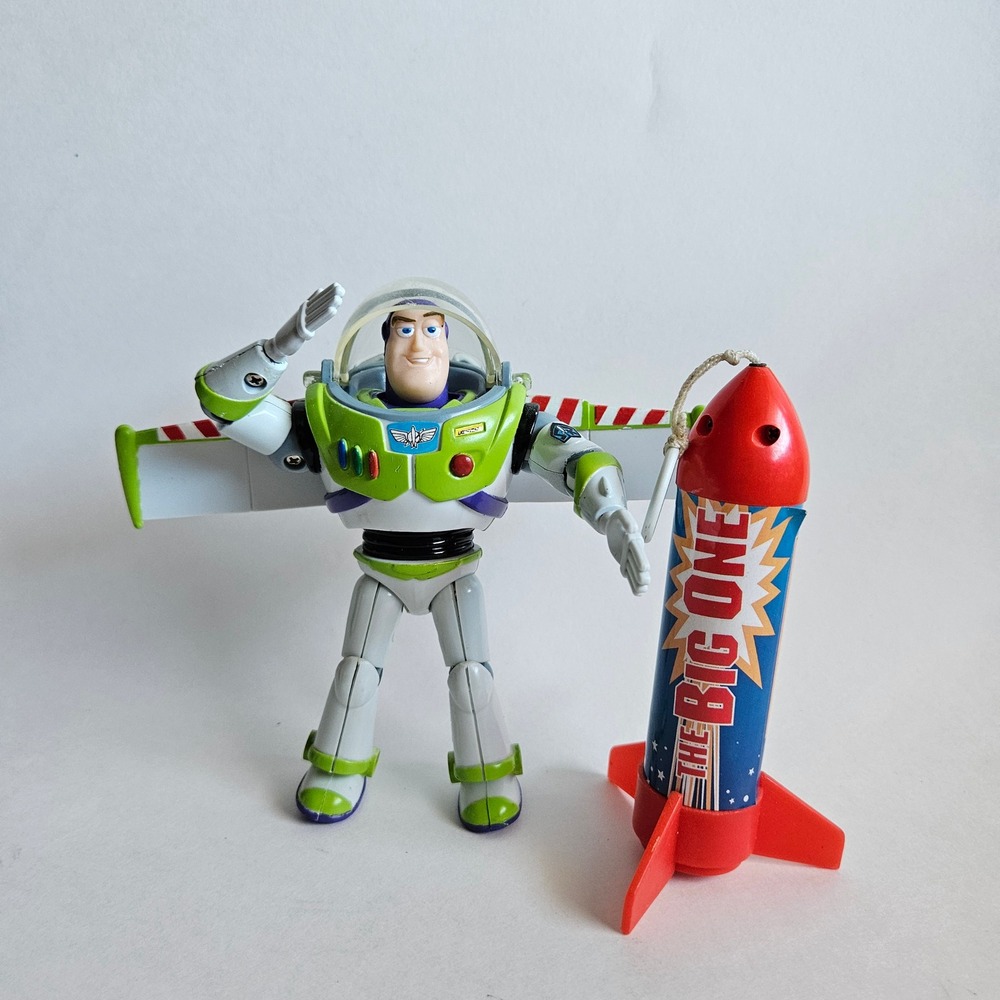 Disney Toy Story Buzz Lightyear Action Figure with The Big One Rocket Thinkway